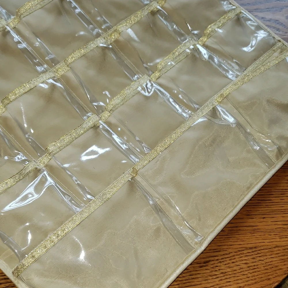 Jewelry Organizer- Gold Hanging Double Sided (66 Pockets) By Lilian Vernon